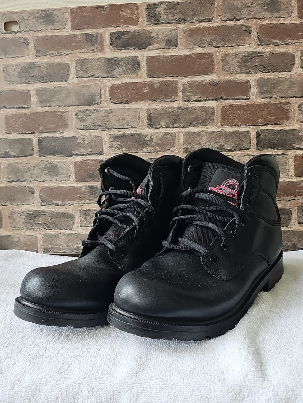 Brahma Black Lace-Up Work Boots